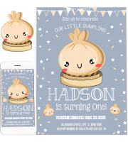 Dumpling Birthday invitation 