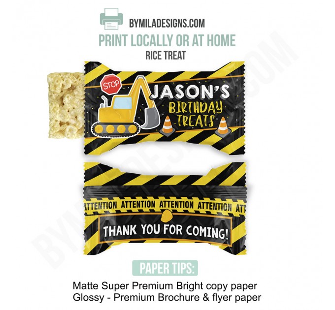 Editable Construction Birthday Party Decorations B6