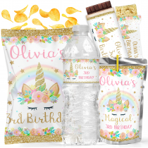 Editable Unicorn Birthday Party Decorations B2