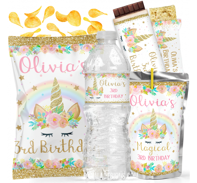 Editable Unicorn Birthday Party Decorations B2