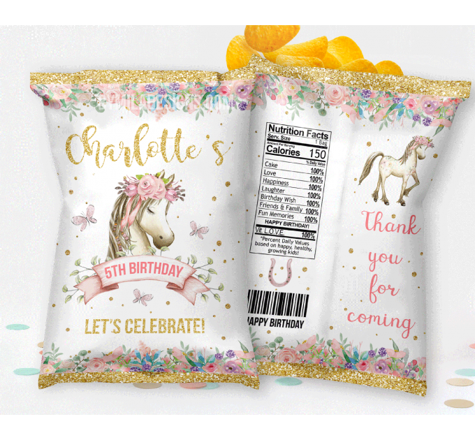 Editable Cowgirl Horse Pony Party Decor B4