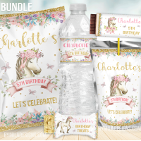 Editable Cowgirl Horse Pony Party Decor B4