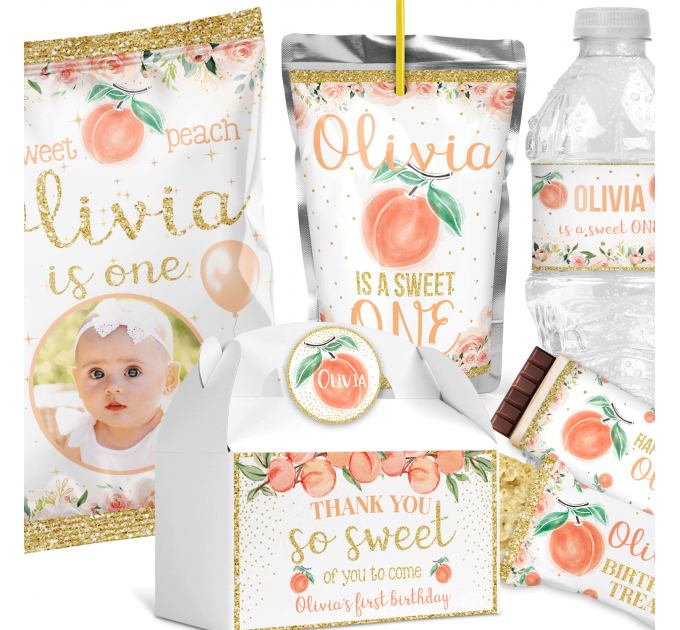 Peach First Birthday Party Decor B10