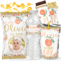 Peach First Birthday Party Decor B10