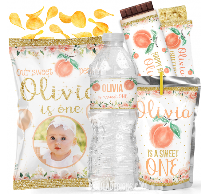Peach First Birthday Party Decor B10