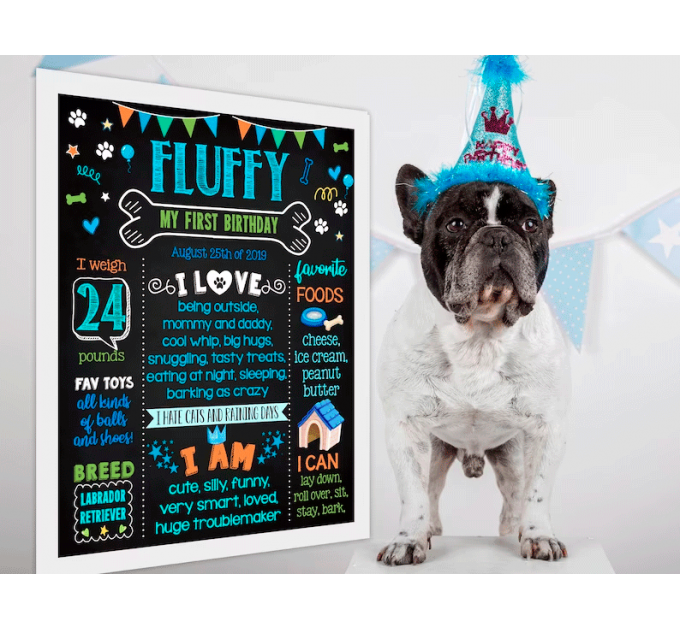 Customizable Dog Birthday Party Milestone Sign Template