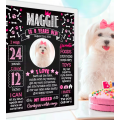  Dog girl Birthday Milestone Template with photo