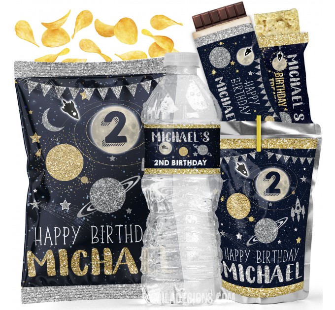 Space Two the moon Birthday Party Decorations