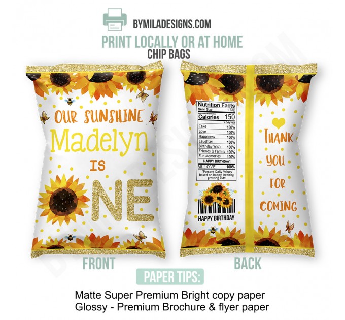 Sunflower First Birthday Party Decor B9